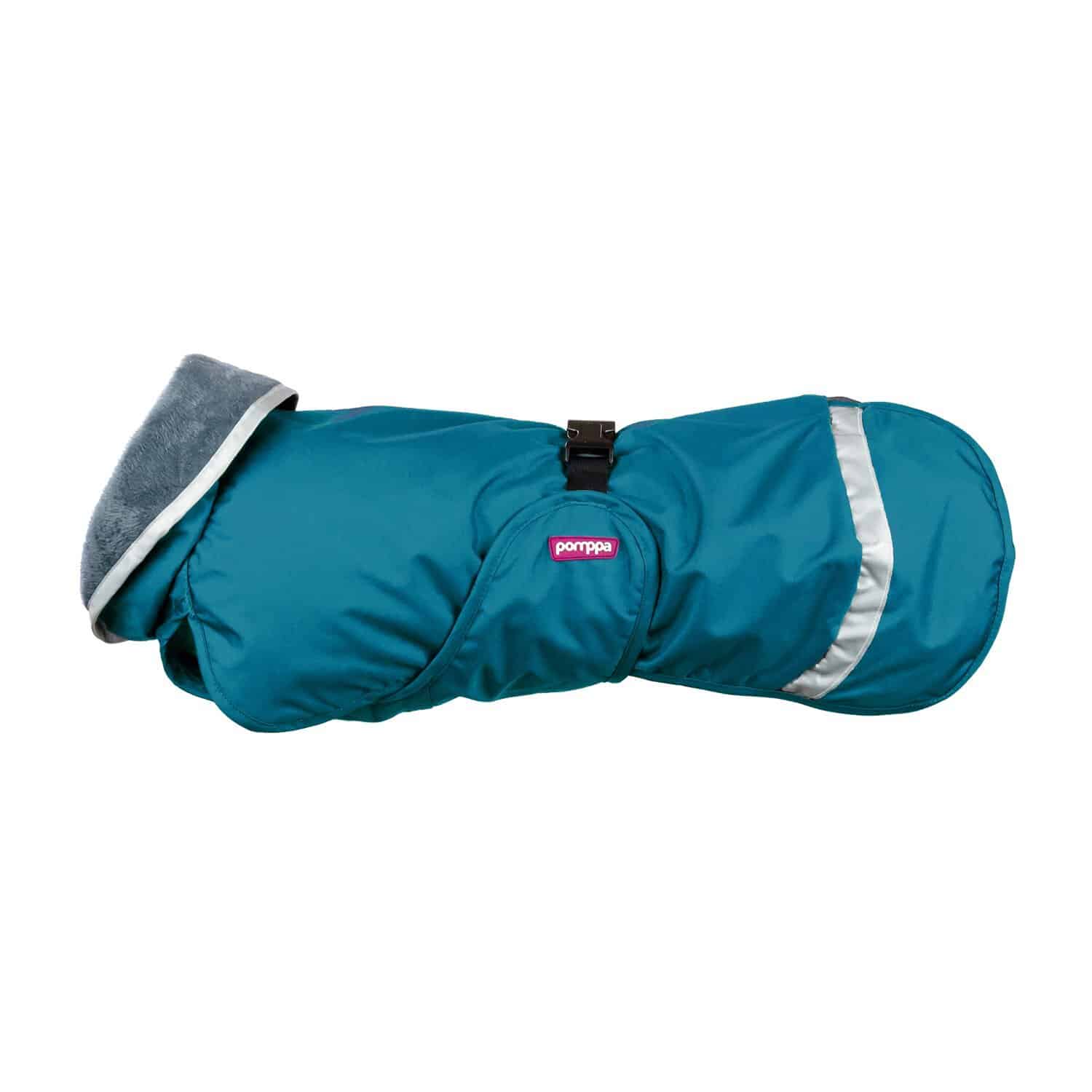 Lightweight midseason dog raincoat KevytPomppa Petrol.